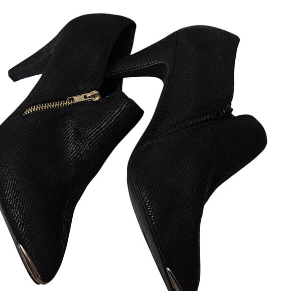 BELLINI Black Textured Booties – Size 11 W – 3.5" Heel – Gold Zipper - Picture 5 of 8